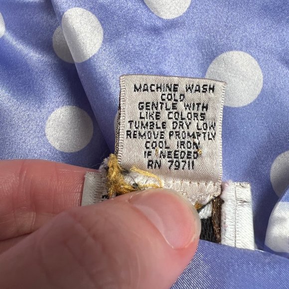 Vintage Polka Dot Mini Slip Dress Chemise Lingerie Retro Romantic Pin-Up 90s Y2K - Picture 5 of 6